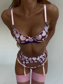 New Lace See-through Underwear Suit (Option: Blue-S)